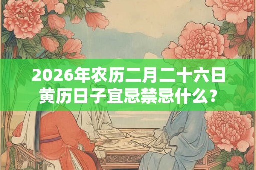 2026年农历二月二十六日黄历日子宜忌禁忌什么？