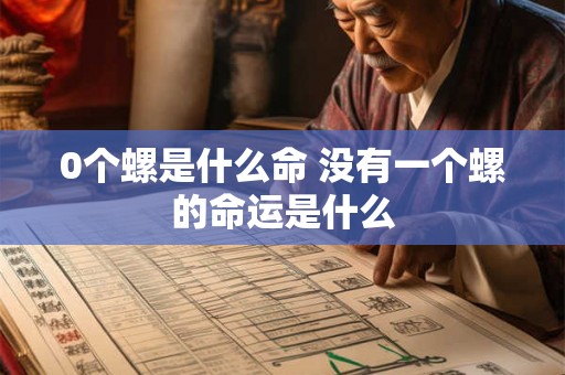 0个螺是什么命 没有一个螺的命运是什么