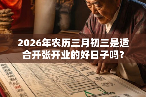 2026年农历三月初三是适合开张开业的好日子吗？