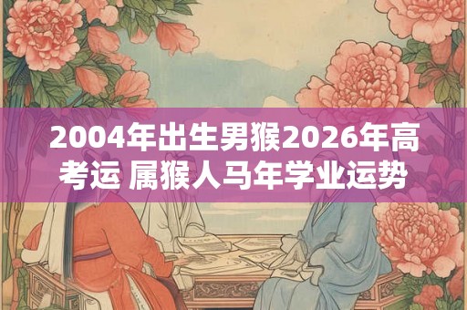 2004年出生男猴2026年高考运 属猴人马年学业运势如何