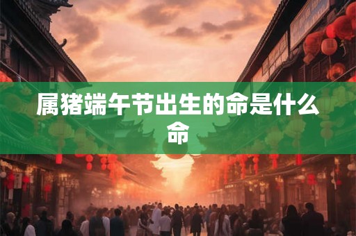 属猪端午节出生的命是什么命 属猪端午节出生的命是什么命