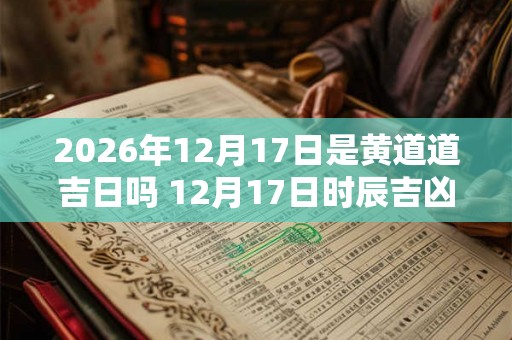 2026年12月17日是黄道道吉日吗 12月17日时辰吉凶