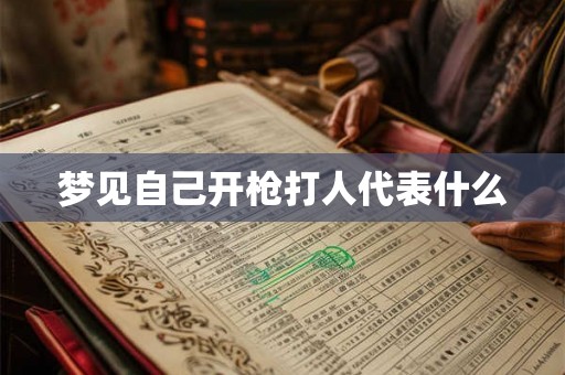 梦见自己开枪打人代表什么