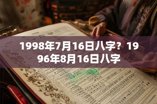 1998年7月16日八字？1996年8月16日八字
