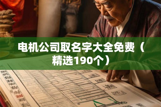 电机公司取名字大全免费（精选190个）