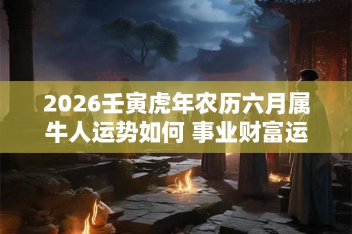 2026壬寅虎年农历六月属牛人运势如何 事业财富运程好不好