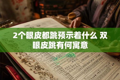 2个眼皮都跳预示着什么 双眼皮跳有何寓意