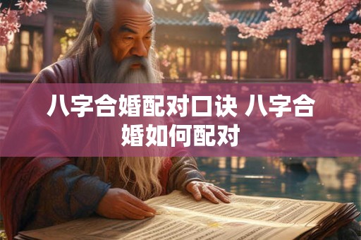 八字合婚配对口诀 八字合婚如何配对