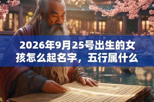 2026年9月25号出生的女孩怎么起名字，五行属什么