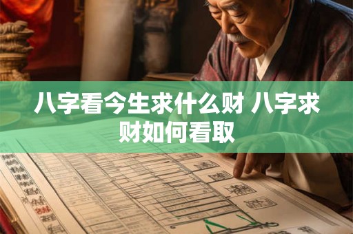 八字看今生求什么财 八字求财如何看取