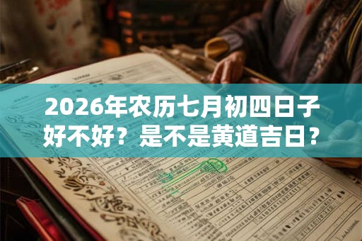 2026年农历七月初四日子好不好？是不是黄道吉日？
