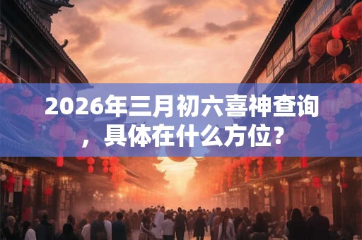 2026年三月初六喜神查询，具体在什么方位？