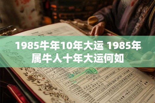 1985牛年10年大运 1985年属牛人十年大运何如