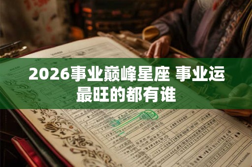 2026事业巅峰星座 事业运最旺的都有谁