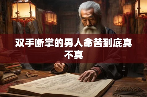 双手断掌的男人命苦到底真不真