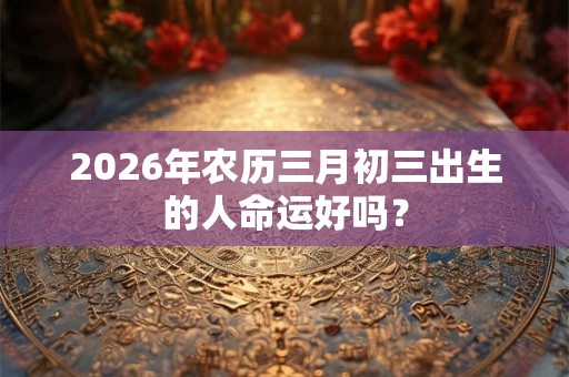 2026年农历三月初三出生的人命运好吗？