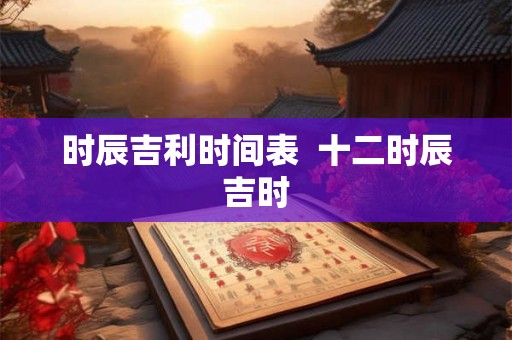 时辰吉利时间表  十二时辰吉时