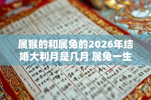属猴的和属兔的2026年结婚大利月是几月 属兔一生婚姻好吗 属猴的和属兔的2026年结婚大利月是几月 属兔一生婚姻好吗