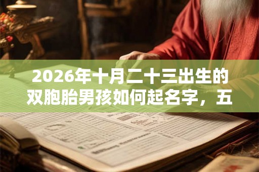 2026年十月二十三出生的双胞胎男孩如何起名字，五行属相是什么？