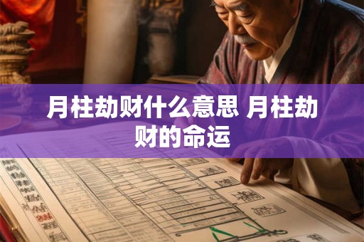 月柱劫财什么意思 月柱劫财的命运 月柱劫财什么意思 月柱劫财的命运