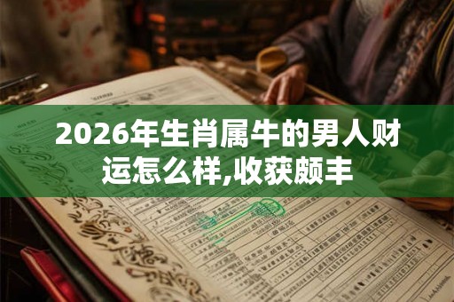2026年生肖属牛的男人财运怎么样,收获颇丰