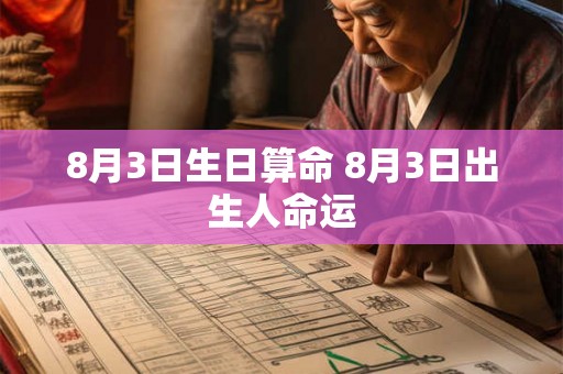 8月3日生日算命 8月3日出生人命运