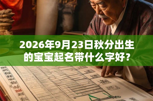 2026年9月23日秋分出生的宝宝起名带什么字好? 2026年9月23日秋分出生的宝宝起名带什么字好?