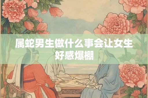 属蛇男生做什么事会让女生好感爆棚