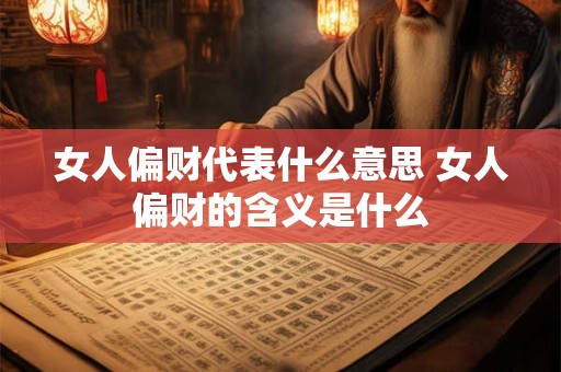 女人偏财代表什么意思 女人偏财的含义是什么