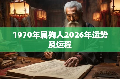 1970年属狗人2026年运势及运程