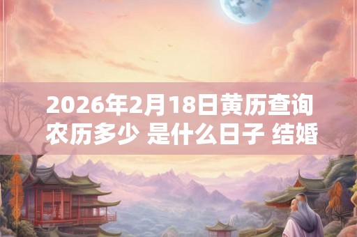2026年2月18日黄历查询 农历多少 是什么日子 结婚吉时