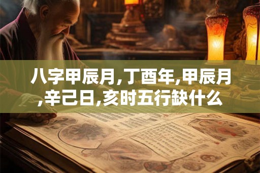 八字甲辰月,丁酉年,甲辰月,辛己日,亥时五行缺什么
