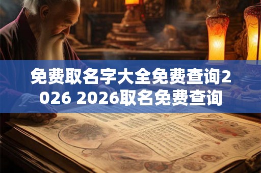 免费取名字大全免费查询2026 2026取名免费查询