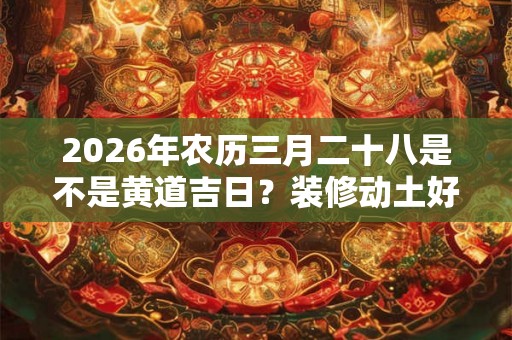2026年农历三月二十八是不是黄道吉日？装修动土好吗？