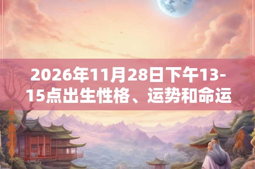 2026年11月28日下午13-15点出生性格、运势和命运