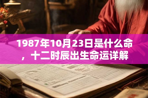 1987年10月23日是什么命，十二时辰出生命运详解