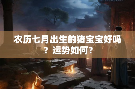 农历七月出生的猪宝宝好吗？运势如何？