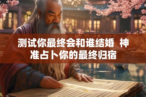 测试你最终会和谁结婚  神准占卜你的最终归宿