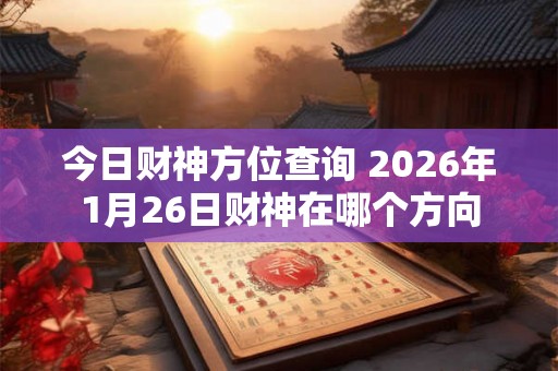 今日财神方位查询 2026年1月26日财神在哪个方向