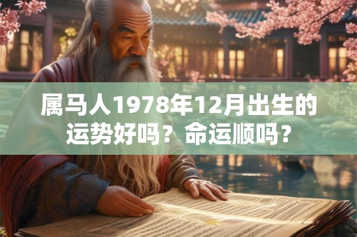 属马人1978年12月出生的运势好吗？命运顺吗？