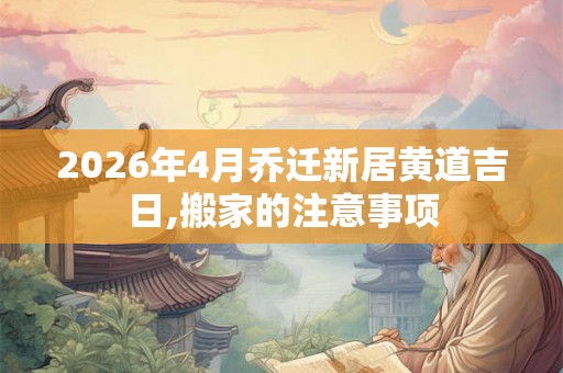 2026年4月乔迁新居黄道吉日,搬家的注意事项 2026年4月乔迁新居黄道吉日,搬家的注意事项