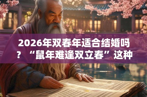 2026年双春年适合结婚吗？“鼠年难逢双立春”这种说法对吗？