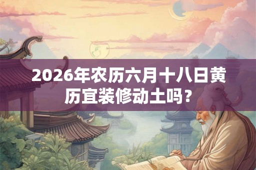 2026年农历六月十八日黄历宜装修动土吗？