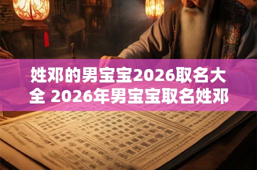 姓邓的男宝宝2026取名大全 2026年男宝宝取名姓邓有哪些好名字