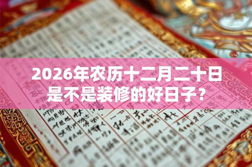 2026年农历十二月二十日是不是装修的好日子？