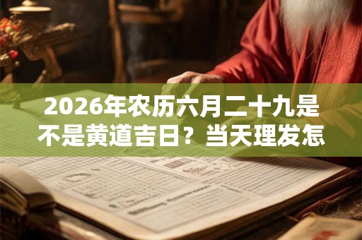 2026年农历六月二十九是不是黄道吉日？当天理发怎么样？