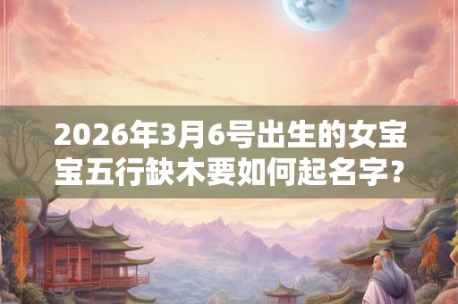 2026年3月6号出生的女宝宝五行缺木要如何起名字? 2026年3月6号出生的女宝宝五行缺木要如何起名字?
