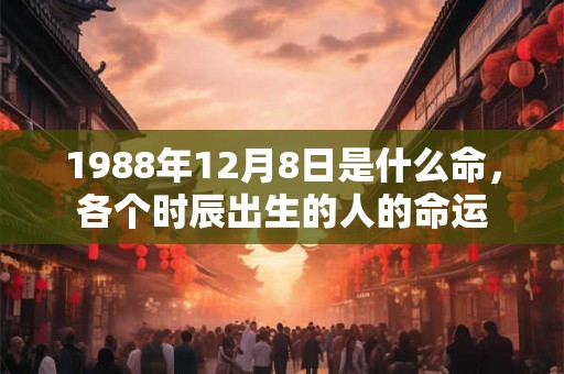 1988年12月8日是什么命，各个时辰出生的人的命运