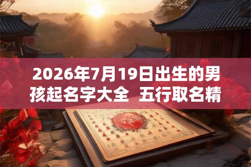 2026年7月19日出生的男孩起名字大全  五行取名精选