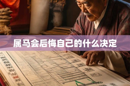 属马会后悔自己的什么决定